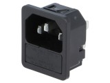 Conector alimentare AC C14 (E) 10A 250VAC, montare pe panou