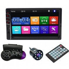 MP5 Player Techstar® 7033, 2DIN, Camera Marsarier, Ecran HD Touch 7", Comenzi Volan, Telecomanda, MirrorLink, Bluetooth 4.2