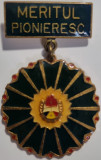 INSIGNA PIONIER Medalie Meritul Pionieresc Diametru 30, Romania de la 1950