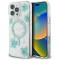 Guess - Hardcase Resin Flowers and Glitter MagSafe (GUHMP16LRBFGFGMQ) - iPhone 16 Pro - Turquoise