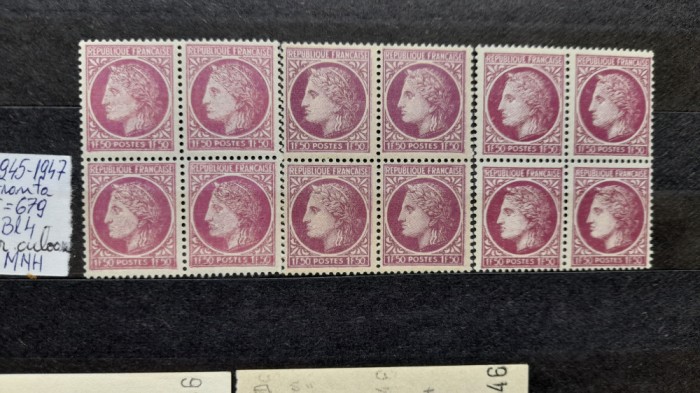 1945-1947-Franta- YT679 3 bl4 -MNH
