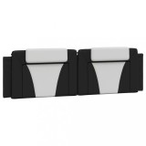 Cumpara ieftin Perna pentru tablie pat, Viana, negru si alb, 183cm, piele artificiala