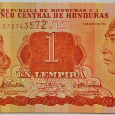 BANCNOTA EXOTICA 1 LEMPIRA - HONDURAS, anul 2010 *cod 493 = UNC