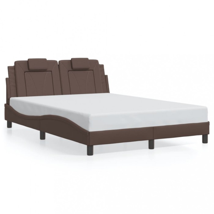 vidaXL Cadru de pat, Viana, fără saltea, maro, 140x200 cm, piele ecologică 3208098