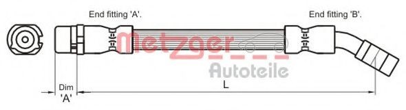 Conducta / cablu frana OPEL CORSA C (F08, F68) (2000 - 2009) METZGER 4112834