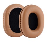 Cumpara ieftin Set 2 bureti Edman pentru casti Audio-Technica ATH M50X, M50XBT, M50, M40X, M30, M20, M10, ATH-MSR7, Piele ecologica, Maro