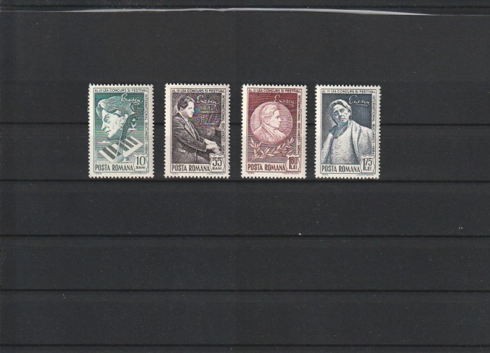 ROMANIA 1964 LP 591 AL III-LEA FESTIVAL INTERNATIONAL GEORGE ENESCU SERIE MNH