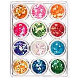 Cumpara ieftin Set mixt nail art, 12 buc - hexagon 5g, INGINAILS