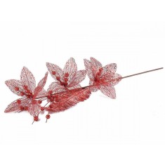 Set 3 crengute artificiale Craciunite rosii 76 cm