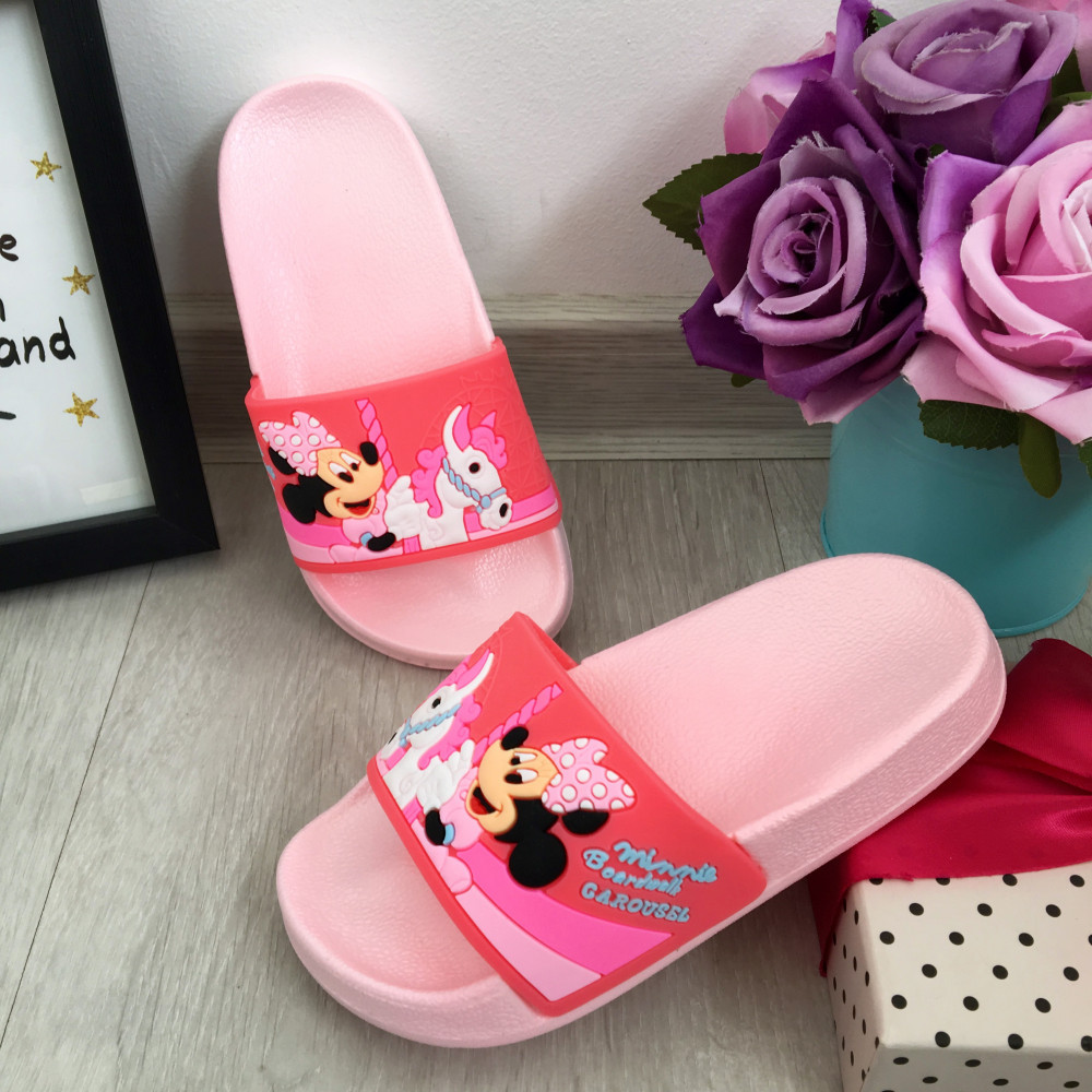 Papuci roz de vara cu Minnie pentru copii fete 26 28 30 32 34 cod 0848 |  Okazii.ro