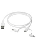 Dbramante1928 Re-charge - 3in1 Cable-usb A To Usb-a,c &amp; Lightn-w