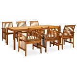 Gossi set mobilier de gradina cu perne, 7 piese, lemn masiv acacia