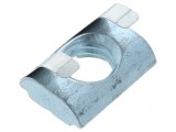 Piuliță profil 8mm cu arc lamelar din oțel zincat
