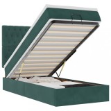 Cumpara ieftin Cadru de pat otoman cu saltele, catifea verde inchis 90x190cm