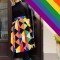 Fusta midi See the Rainbow cu buzunare laterale