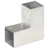 Gossi conector de grinda, forma l, 81 x 81 mm, metal galvanizat