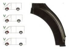Segment reparatie aripa fata exterior Ford Transit, 2000-2006, Partea Stanga, punte fata, partea din spatele rotii, metal