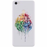 Husa silicon pentru Xiaomi Redmi Note 5A, Paint Illustration Lion Head