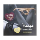 Lenjerie comestibilă DIVERTY SEX Edible Thong, cu ornamente pentru s&acirc;ni și zona intimă, gust de vanilie (model 4870)
