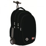 Ghiozdan Troler ST.Right, colectia Black, TB01, roti silicon, 44x32x25 cm