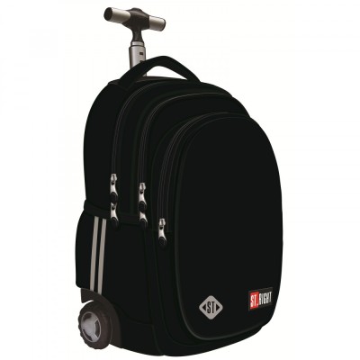 Ghiozdan Troler ST.Right, colectia Black, TB01, roti silicon, 44x32x25 cm foto
