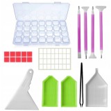 Set ustensile si accesorii pentru broderie diamante, 49 elemente, plastic, multicolor