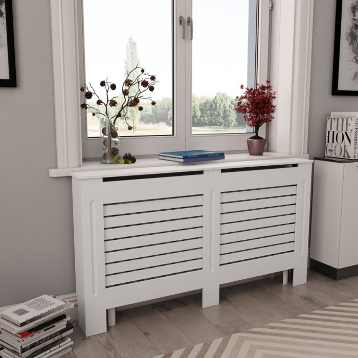Gossi masca pentru calorifer, mdf, 152x19x81,5 cm, alb