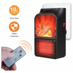 Mini aeroterma portabila 900 Watts, Flame Heater cu efect de Semineu