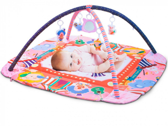 Saltea multifunctionala MalPlay pentru bebelusi cu jucarii detasabile si bile colorate