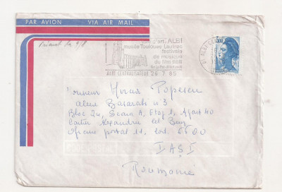 FD1 - Plic Circulat international Franta - Romania (Iasi ) , 1985 foto