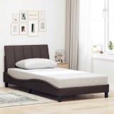 VidaXL Cadru de pat fără saltea, maro &icirc;nchis, 100x200 cm, textil
