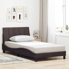 vidaXL Cadru de pat fără saltea, maro &icirc;nchis, 100x200 cm, textil