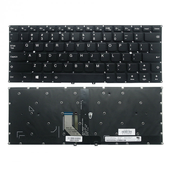 Tastatura Laptop, Lenovo, Yoga 910-13IKB Type 80VG, 80VF, iluminata, neagra, layout US