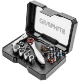 Set biti si tubulare 1/4&quot; graphite 56H604 HardWork ToolsRange