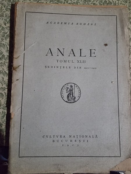 Anale. Tomul XLII Sedintele din 1921-1922