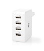 Alimentator incarcator 220V - USB 24W 2x2.4A 2x1A alb NEDIS