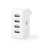 Alimentator incarcator 220V - USB 24W 2x2.4A 2x1A alb NEDIS