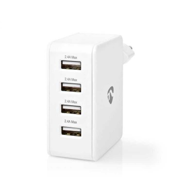 Alimentator incarcator 220V - USB 24W 2x2.4A 2x1A alb NEDIS foto
