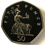 MAREA BRITANIE 50 PENCE 1998 PROOF,( BRITANNIA SI LEU.)