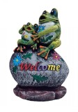 Cumpara ieftin Statueta decorativa, Broscute Welcome, Multicolor, 29 cm, DV79-9