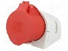 Conector alimentare AC, IEC 60309, IP44, 32A, 400V AC, 5 pini, PCE - 125-6