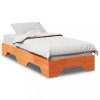 VidaXL Cadru pat fără saltea ceară stivuită maro 100x200 cm lemn masiv 859201