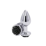 Dop Anal Rear Assets Rose, Argintiu+Negru, Medium, 8.5 cm, NS Toys