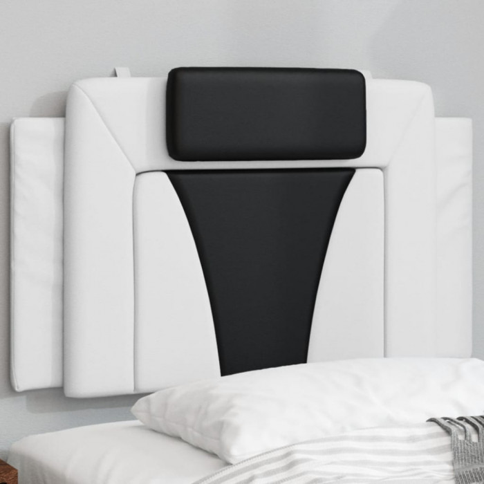 Gossi perna pentru tablie pat, alb si negru, 80 cm, piele artificiala