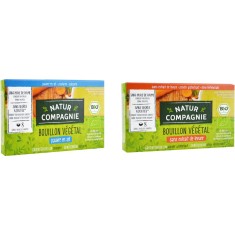 Pachet Cub de Supa cu Legume cu Continut Redus de Sare Ecologic/Bio 8buc (68g) + Cub de Supa cu Legume fara Drojdie Ecologic/Bio 8buc (84g)