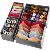 Set 4 organizatoare pentru lenjerie intima si sosete Ruhhy, gri