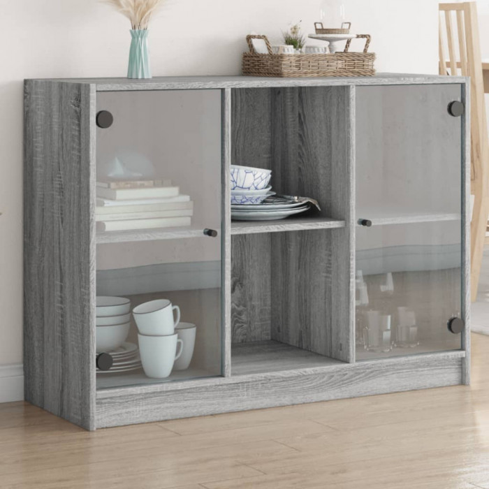 Gossi servanta, gri sonoma, 102x37x75,5 cm, lemn prelucrat