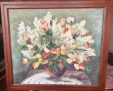 Tablou Liliac alb cu lalele - Lukrecia Megyesi