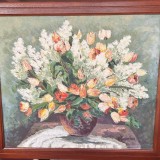 Tablou Liliac alb cu lalele - Lukrecia Megyesi