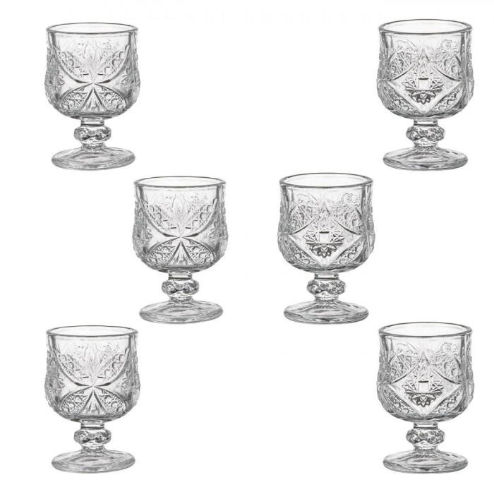 Set Pahare Sticlă, Model cu Picior, Capacitate 28ml, 6 Bucăți